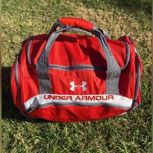 Under Armour Red and Gray Duffel Bag
